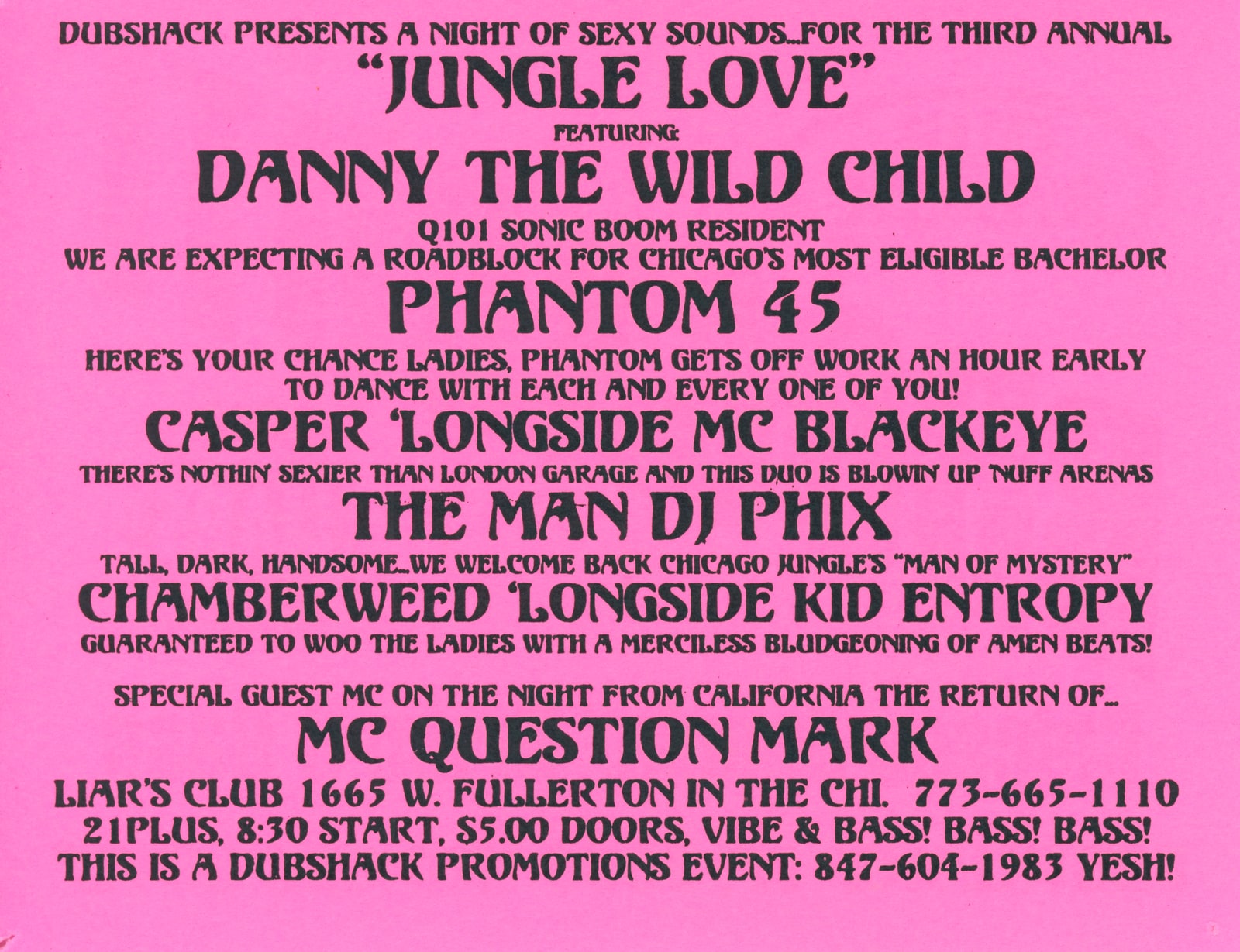 BROCKOUT! Jungle Love, February 17, 2000 (back)