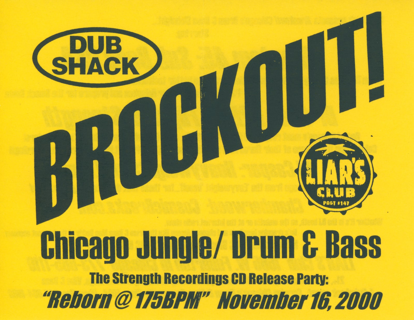 BROCKOUT! Reborn @ 175BPM CD Release Party, November 16, 2000 (front)