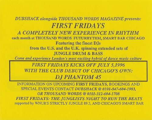 First Fridays, July 5, 1996 (back)