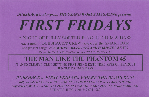 Jungle First Fridays, September 6, 1996 (back)