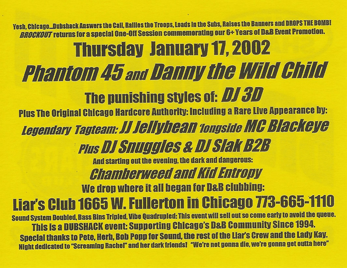 BROCKOUT! One-Off Session, January 17, 2002 (back)